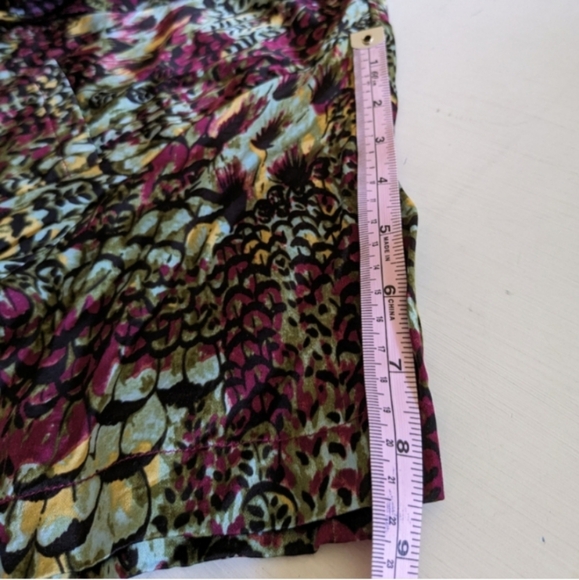 🖤❤️🩵 Anthropologie Tiny Postcard Viscose Rayon Short Sleeve Blouse, S - Picture 10 of 11